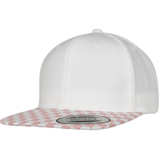 flexfit checkerboard snapback sapka pink white 01