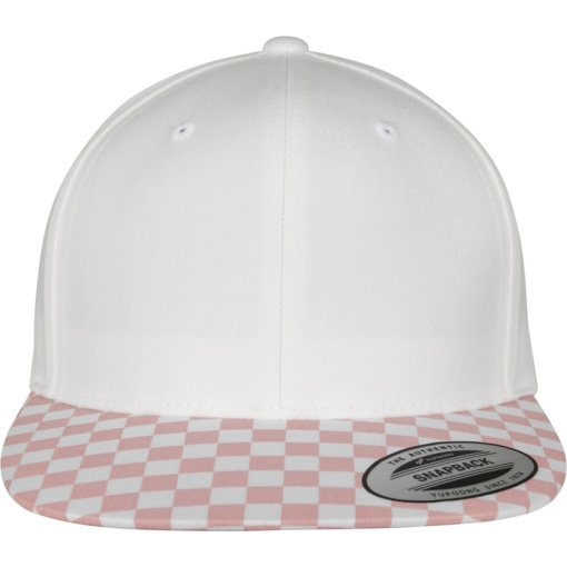 flexfit checkerboard snapback sapka pink white 03
