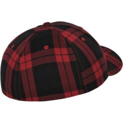 flexfit tartan plaid black red fullcap sapka 04