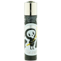 clipper stiker skulls öngyújtó black 01