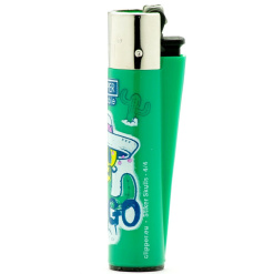 clipper stiker skulls öngyújtó green 02