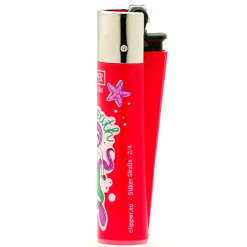 clipper sticker skulls öngyújtó red 02