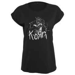 merchcode korn cracked glass ujjatlan női póló black 01