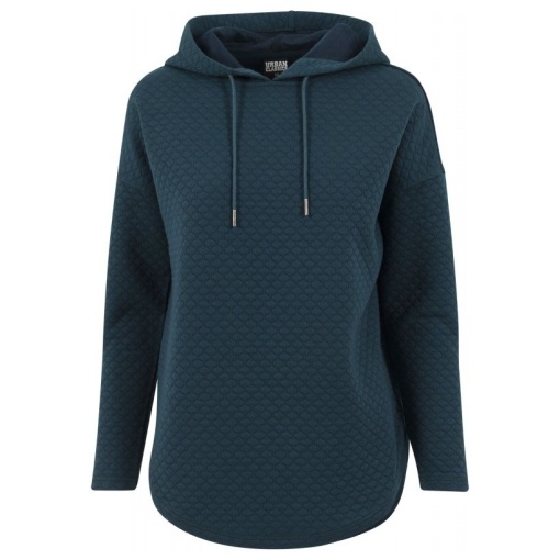 urban classics quilt oversize hoody női kapucnis pulóver petrol 01