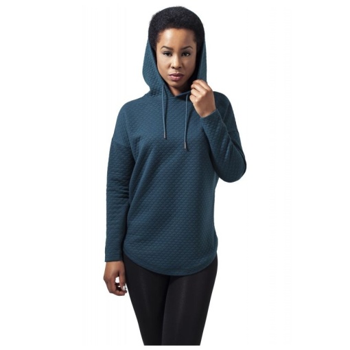 urban classics quilt oversize hoody női kapucnis pulóver petrol 05