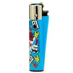 clipper heavy skulls öngyújtó blue 02