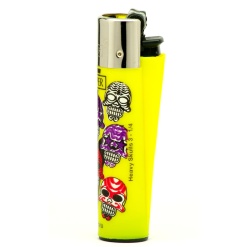 clipper heavy skulls öngyújtó yellow 02