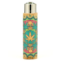 clipper pop cover cannabis öngyújtó natural green 01
