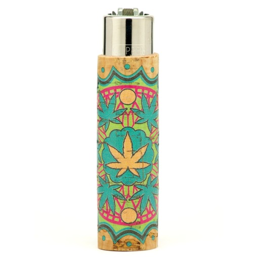 clipper pop cover cannabis öngyújtó natural green 01