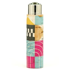 clipper pop cover geometric öngyújtó yellow white blue 01