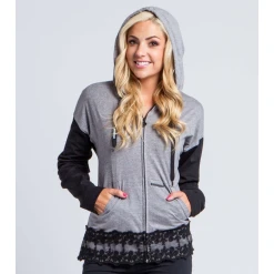 Metal Mulisha Insight női zipzáras kapucnis pulóver (charcoal) 